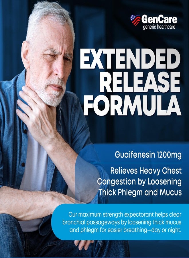 GenCare Mucus Relief 1200 mg Maximum Strength (30 Count) 1200mg Guaifenesin Extended-Release Tablets – Expectorant for Chest Congestion Relief for Adults – Compare to Maximum Strength 12 Hour - Image 3